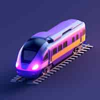 Free photo view of 3d modern train model