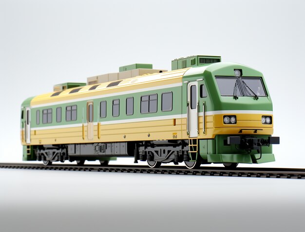 View of 3d modern train model