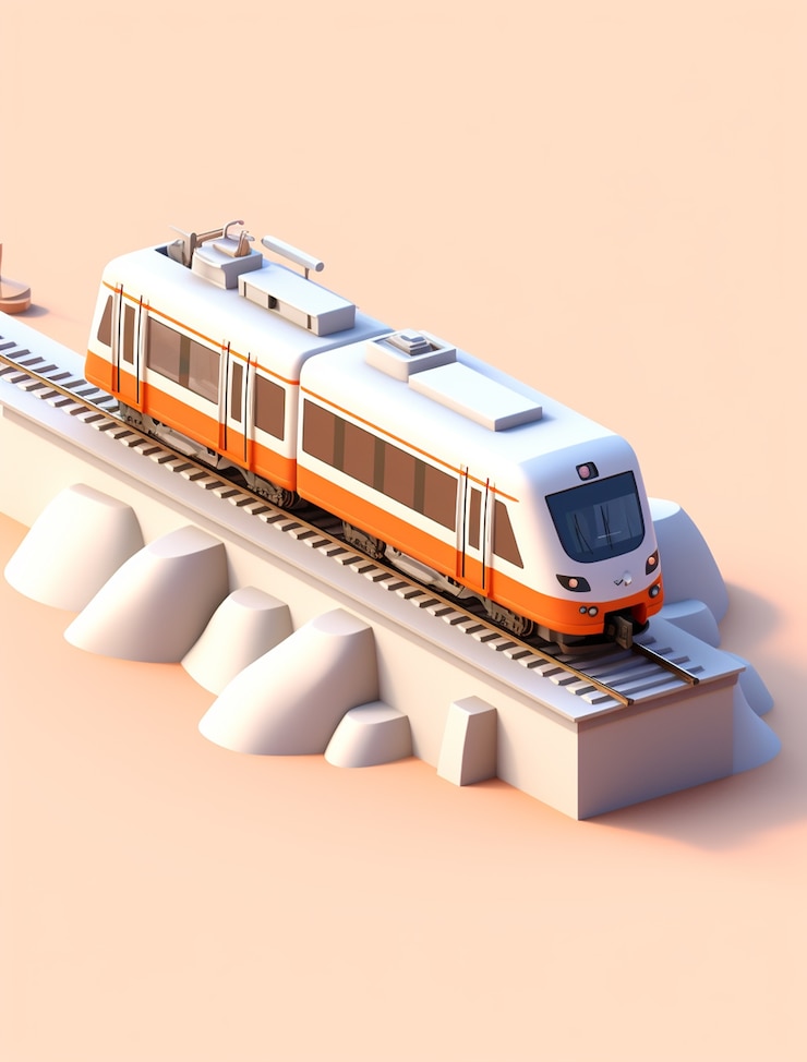 무료 Photo 3d 현대 열차 모델의 전망