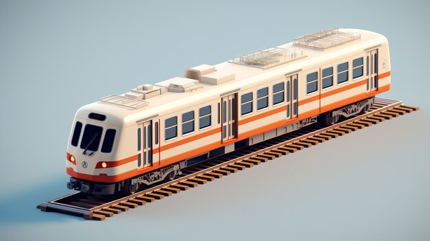 View of 3d modern train model