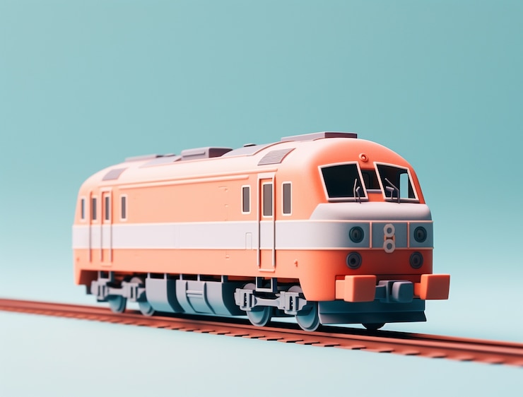 무료 Photo 3d 현대 열차 모델의 전망