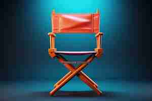 Free photo view of 3d movie director's chair