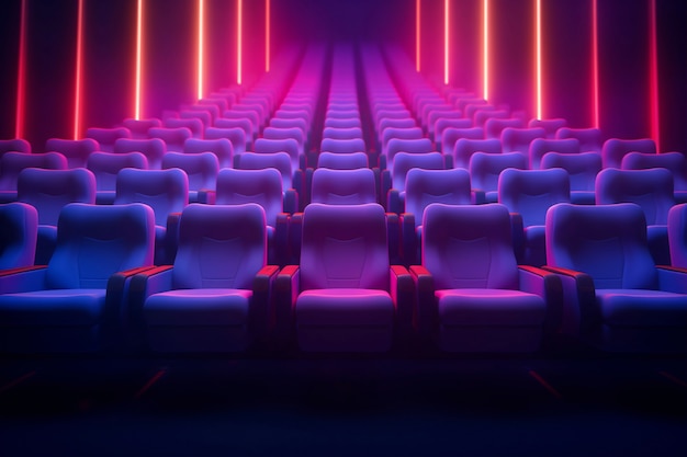 View of 3d movie theater seating