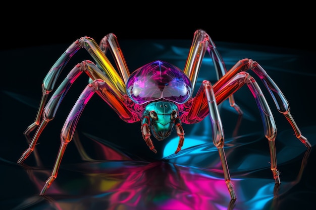 Free photo view of 3d oil spill spider