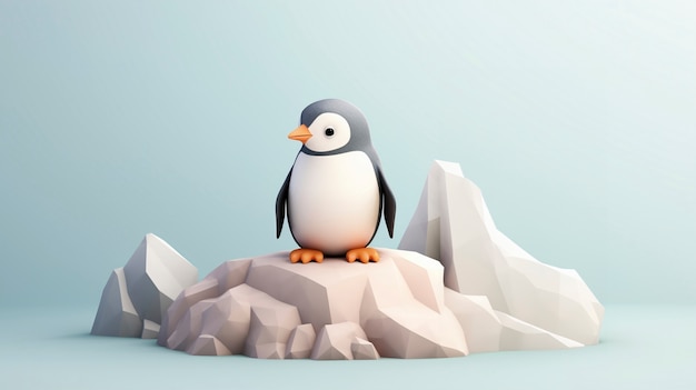 Free photo view of 3d penguin bird