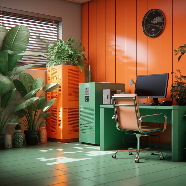 Free Photo view of 3d personal computer with workstation