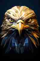 Free photo view of 3d poly eagle head