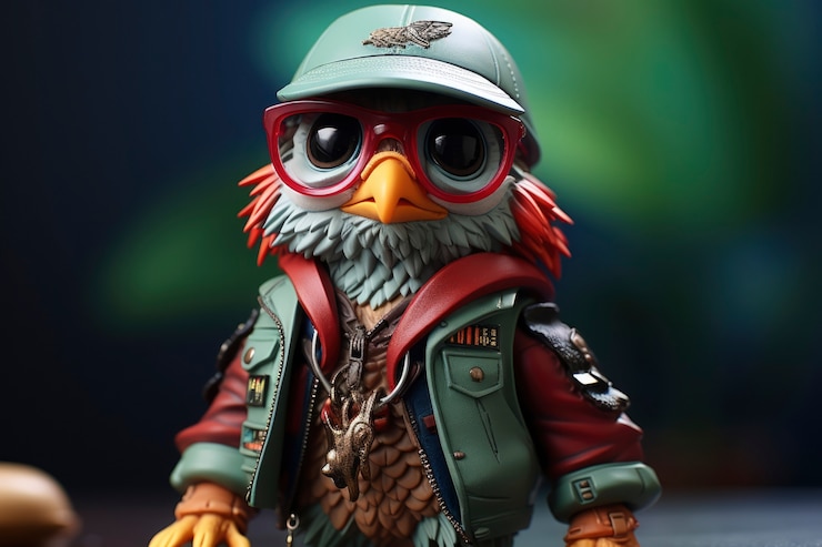 Free Photo view of 3d rasta bird