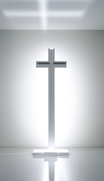 View of 3d religious cross