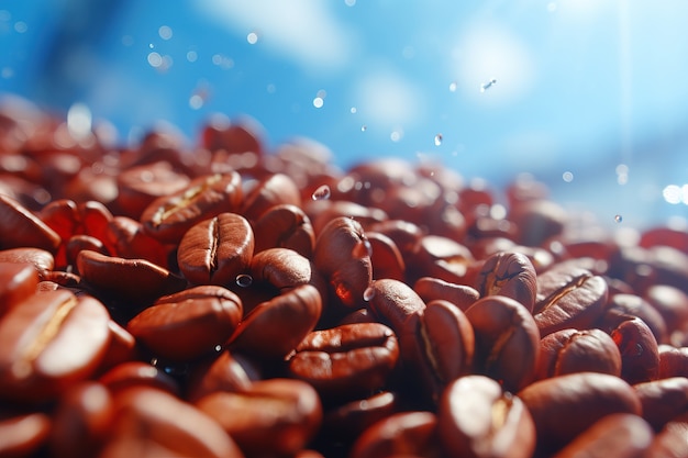 Free photo view of 3d roasted coffee beans