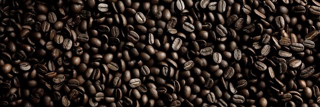 View of 3d roasted coffee beans