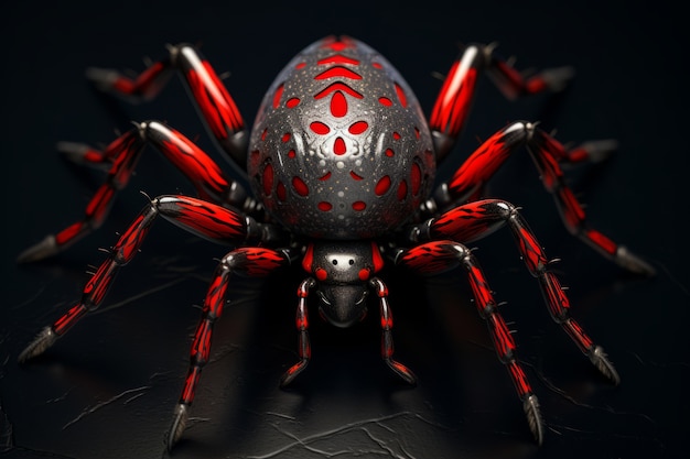 Free photo view of 3d robotic spider