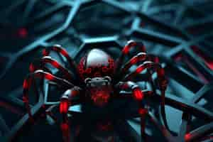 Free photo view of 3d robotic spider