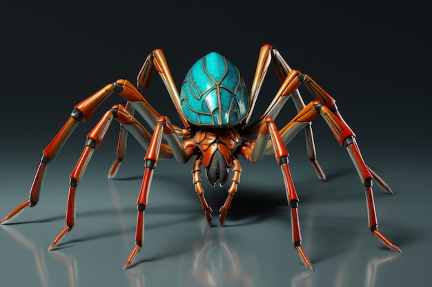 Free photo view of 3d robotic spider