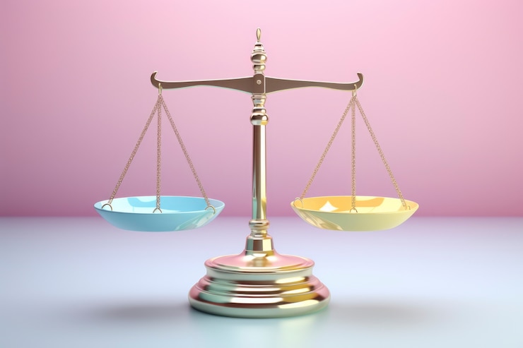 Free Photo view of 3d scales of justice for lawyer's day celebration