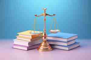 Free photo view of 3d scales of justice for lawyer's day celebration