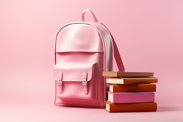 Free photo view of 3d school backpack