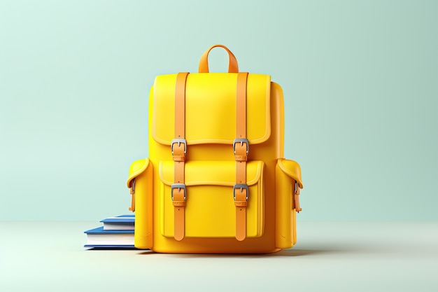 Free photo view of 3d school backpack