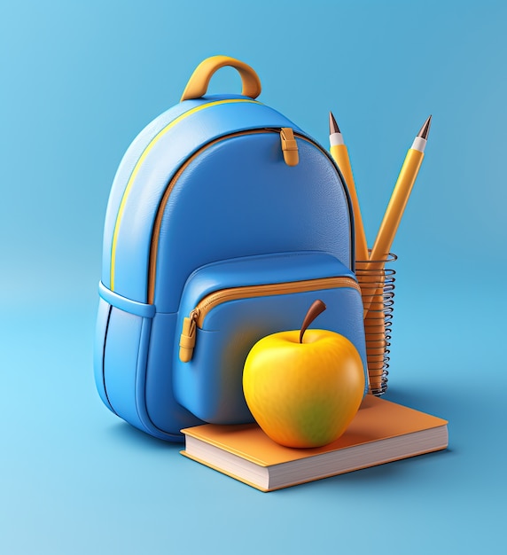 Free photo view of 3d school backpack