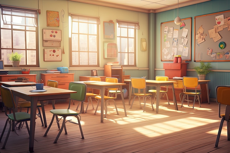 Free Photo view of 3d school classroom