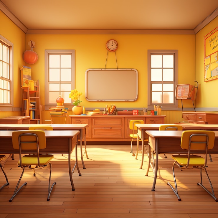 Free Photo view of 3d school classroom