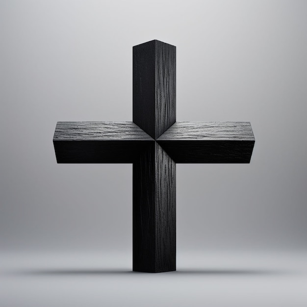 View of 3d simple religious cross