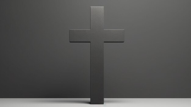 View of 3d simple religious cross