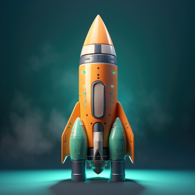 Free photo view of 3d space rocket model