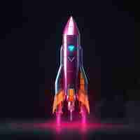 Free photo view of 3d space rocket model