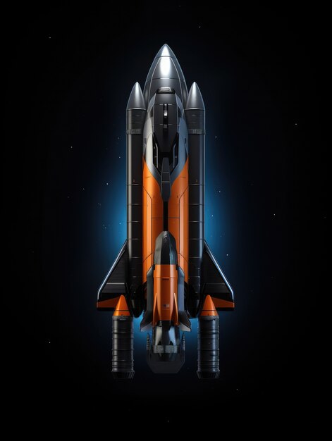 3D宇宙ロケットモデルの表示