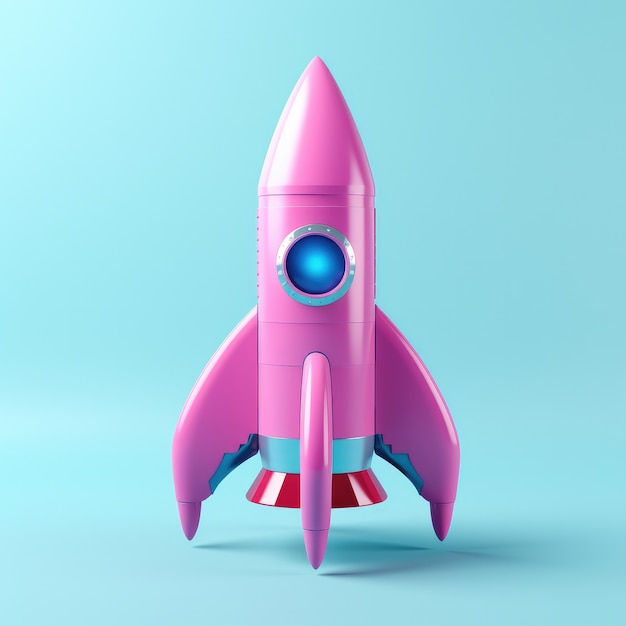 Free photo view of 3d space rocket model