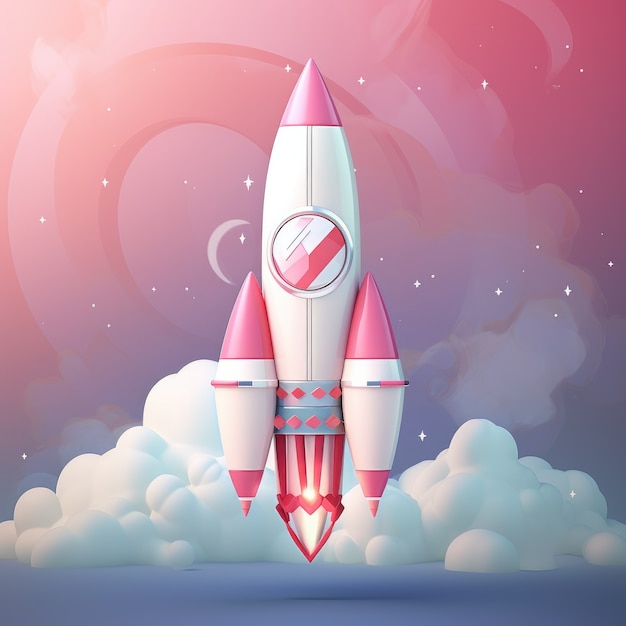 Free photo view of 3d space rocket model