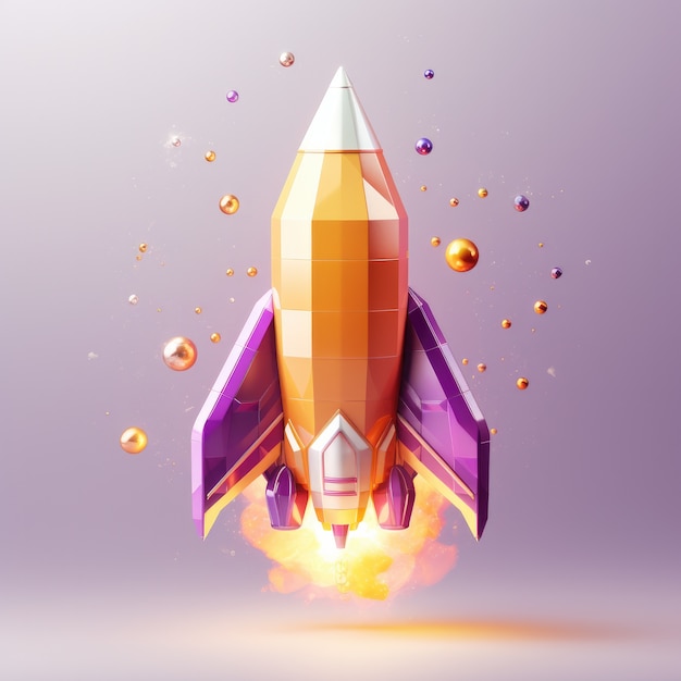 Free photo view of 3d space rocket model