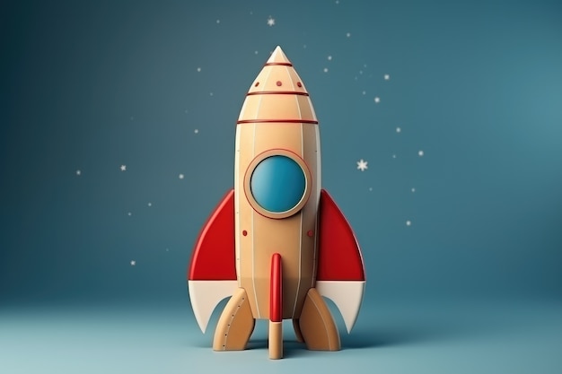 Free photo view of 3d space rocket model