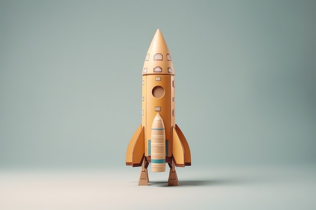 Free photo view of 3d space rocket model