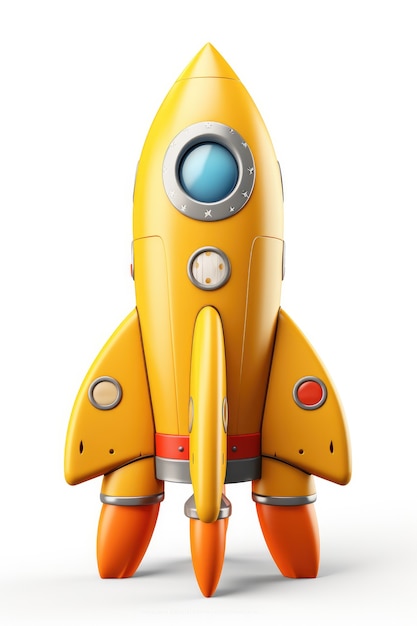 Free photo view of 3d space rocket model