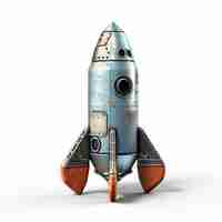 Free photo view of 3d space rocket model