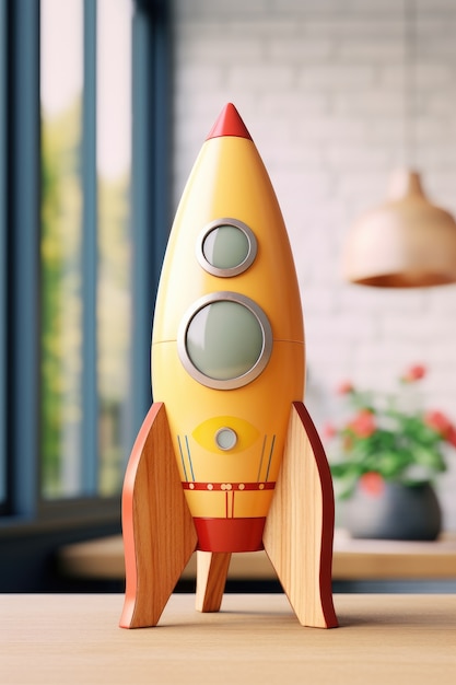 Free photo view of 3d space rocket model