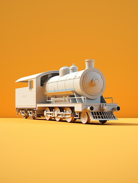 Free photo view of 3d steam engine powered train