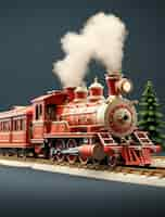 Free photo view of 3d steam engine powered train