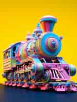 Free photo view of 3d steam engine train