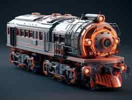 Free photo view of 3d steam engine train