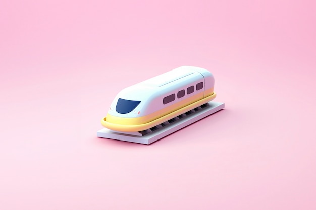간단한 색 ⁇ 의 배경으로 3d 열차 모델의 보기