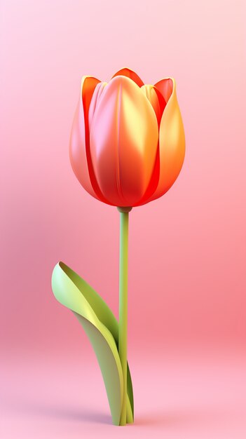 View of 3d tulip flower