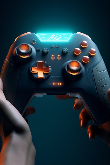 Free photo view of 3d video game controller