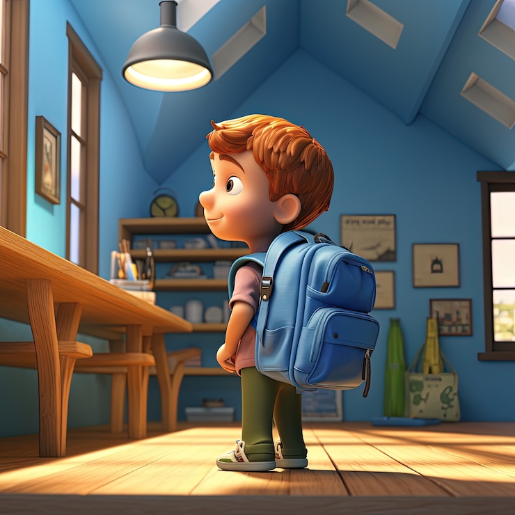 Free Photo view of 3d young school student