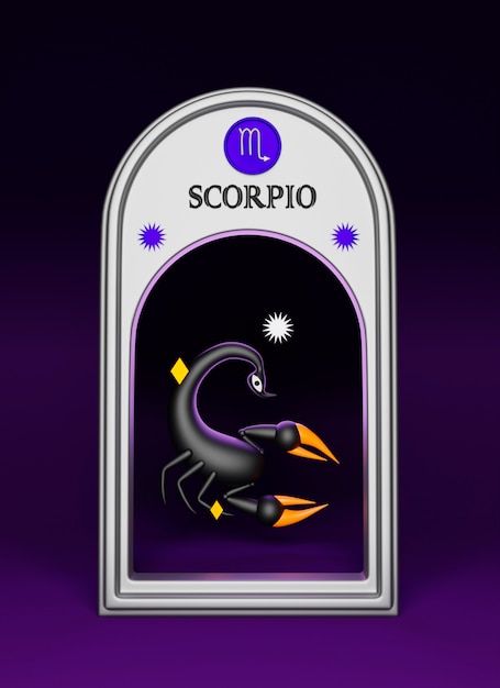 View of 3d zodiac and astrology sign