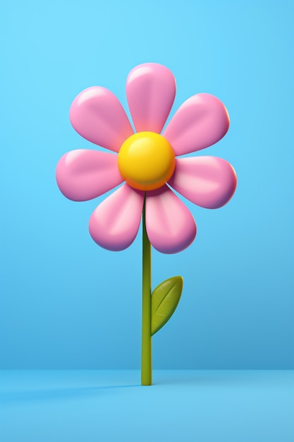 추상적인 3d 꽃의 보기