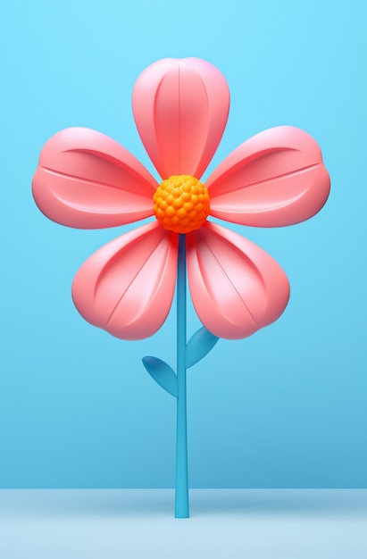 추상적인 3d 꽃의 보기