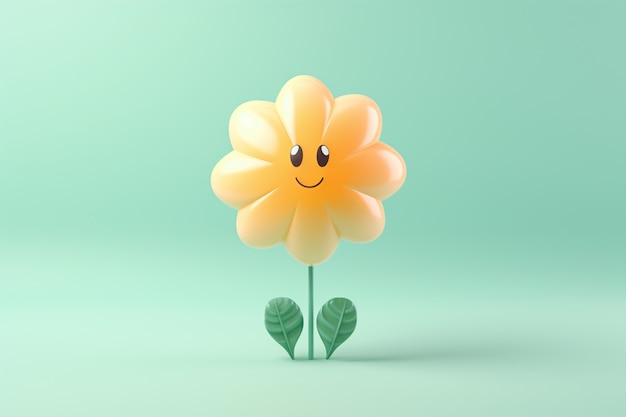 View of abstract cartoon 3d flower